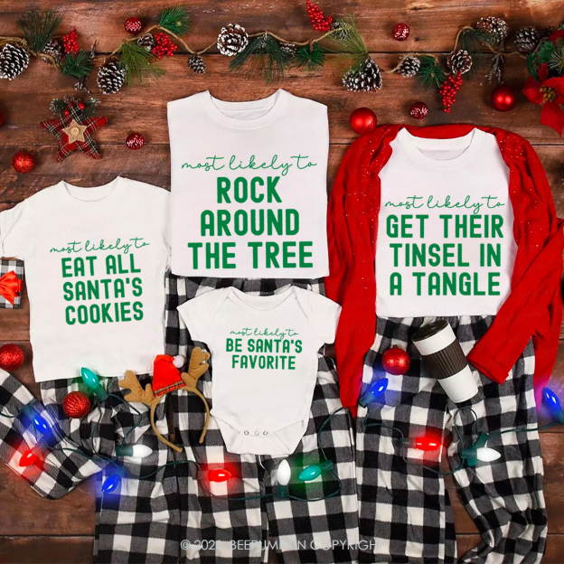 Family Christmas Shirts Most Likely To Funny Party T-shirts Beepumpkin
