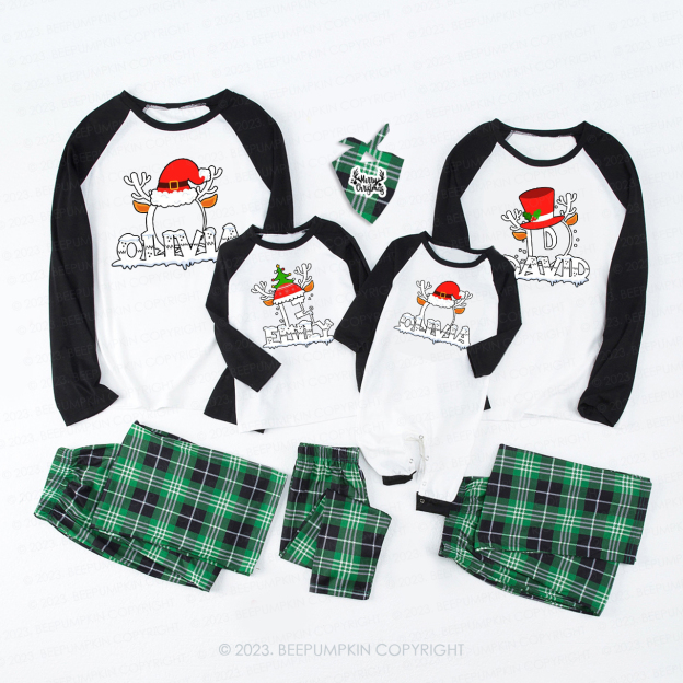 Personalized Various Christmas Hats Family Matching Pajamas Beepumpkin