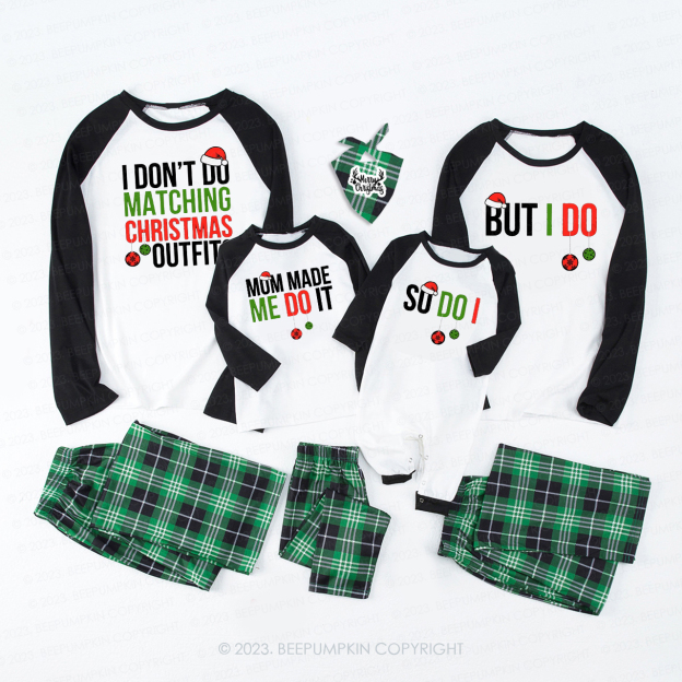 Personalized I Don't Do Funny Christmas Family Matching Pajamas Beepumpkin