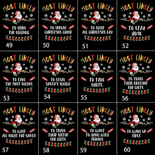 Customizable Holiday Apparel Most Likely To Family Matching Tees Beepumpkin
