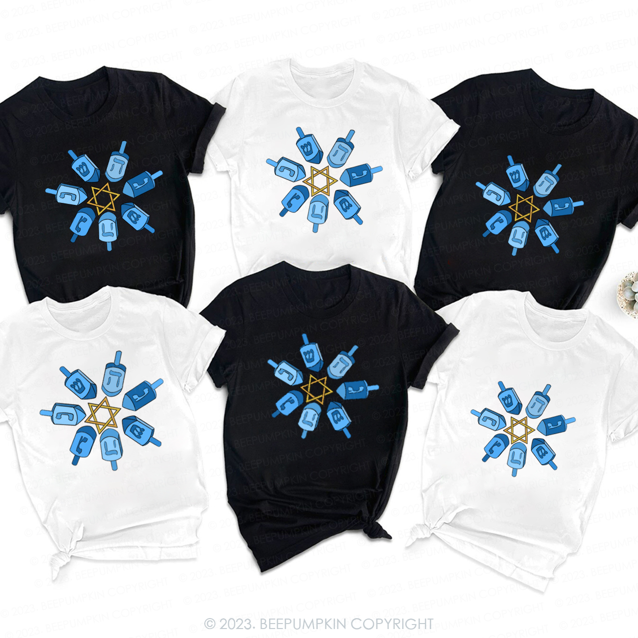 Hanukkah Dreidel Snowflakes Are Flying to the World T-Shirts