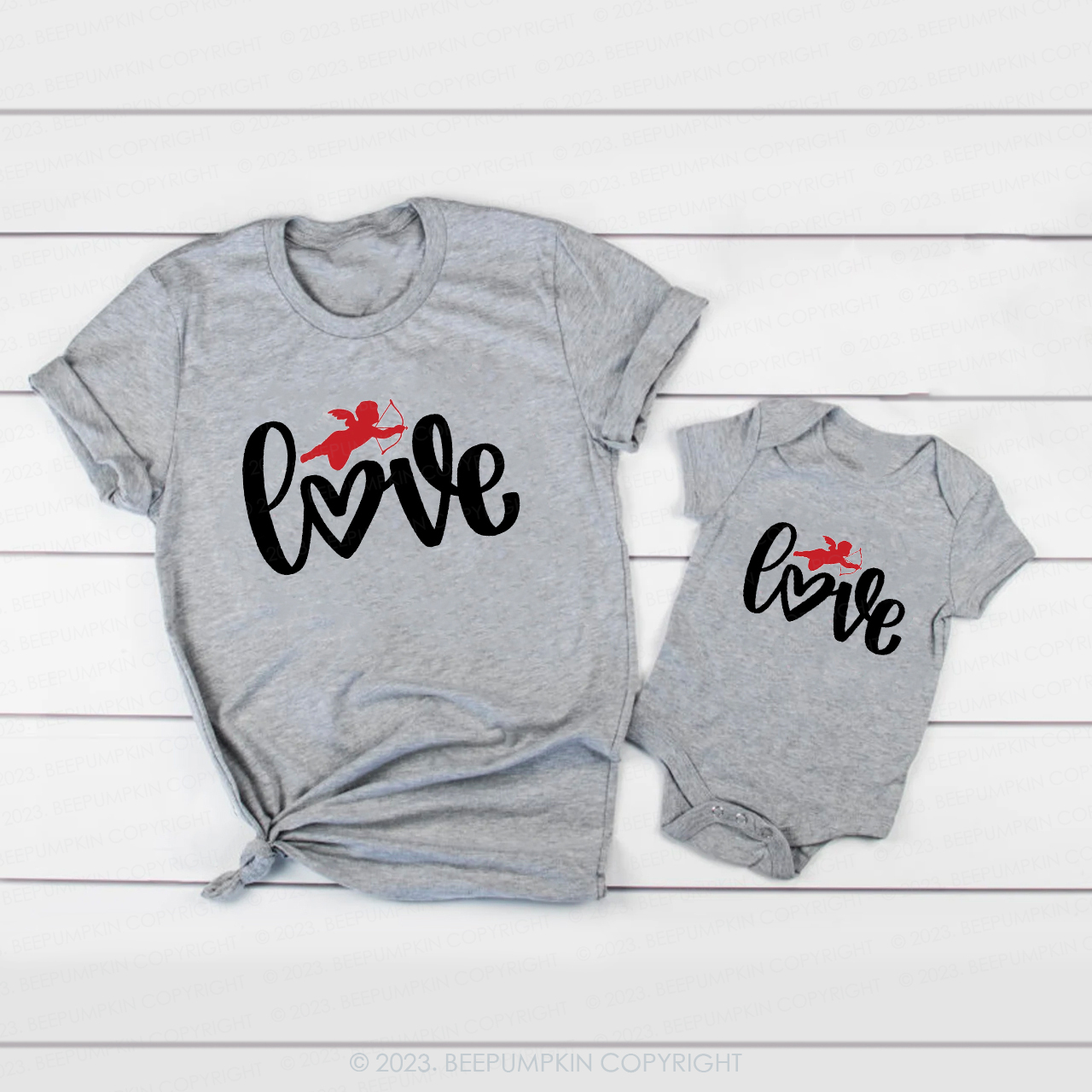 Valentine Cupid Fills the World With Love Family Matching Shirts