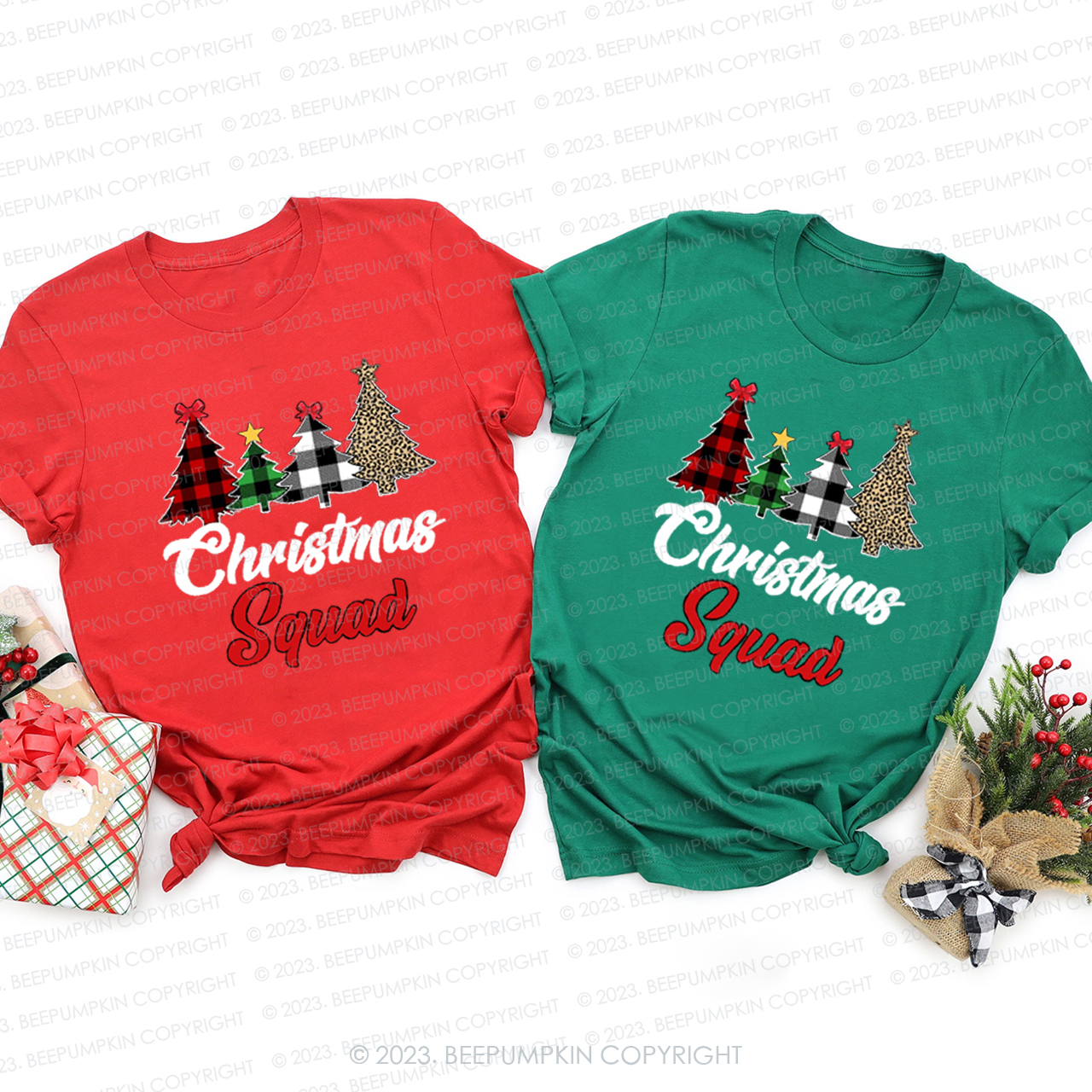 Christmas Squad Party Christmas Tree Matching Shirts