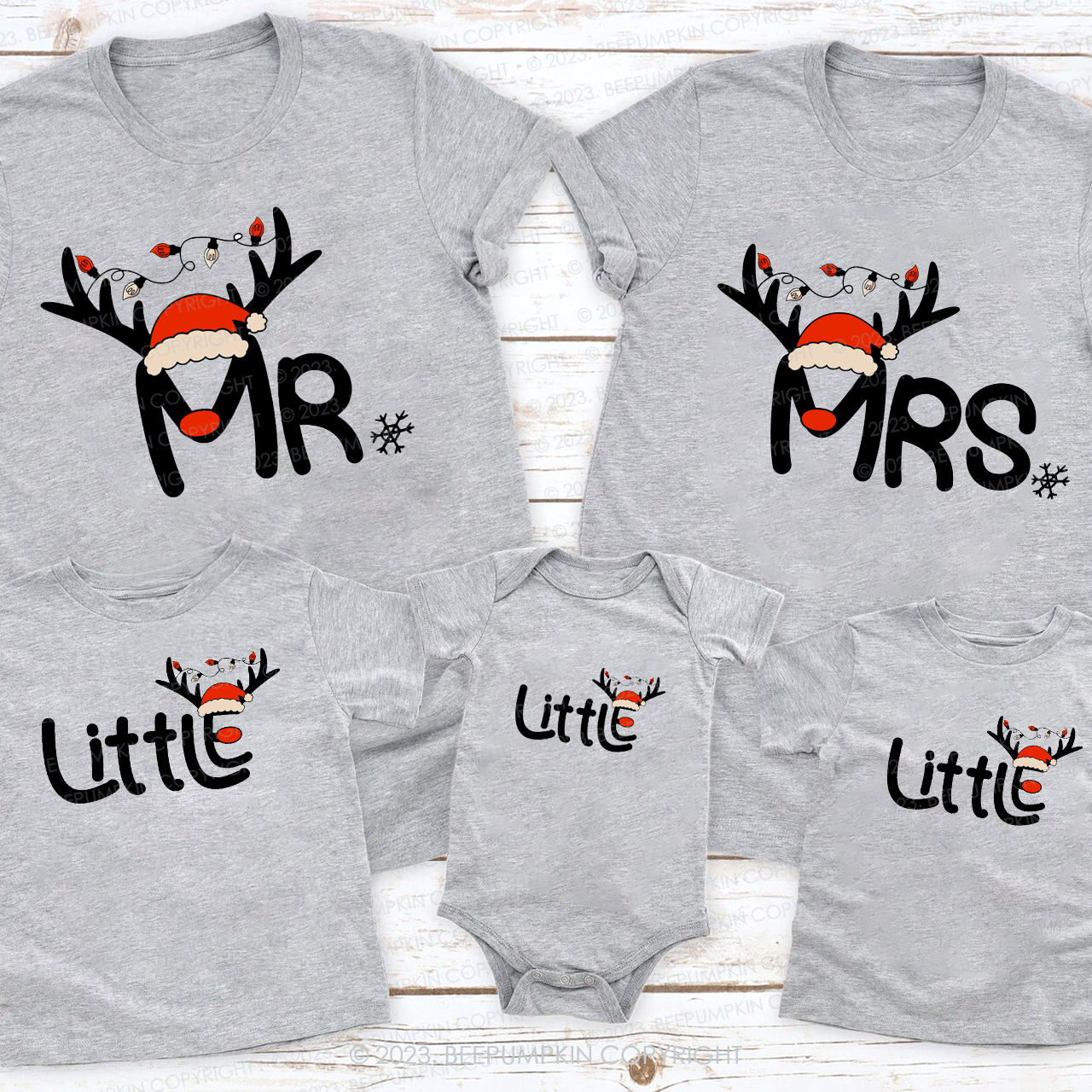 Mr and Mrs Little Christmas Family Matching Shirts