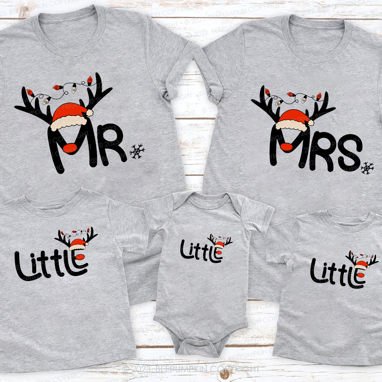 Mr and Mrs Little Christmas Family Matching Shirts