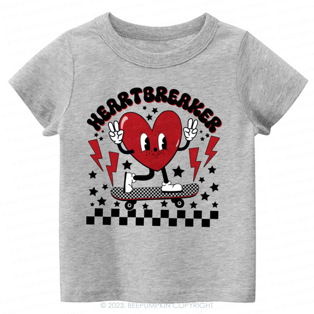 HeartBreaker Skateboard Valentine's Day-Toddler Tees
