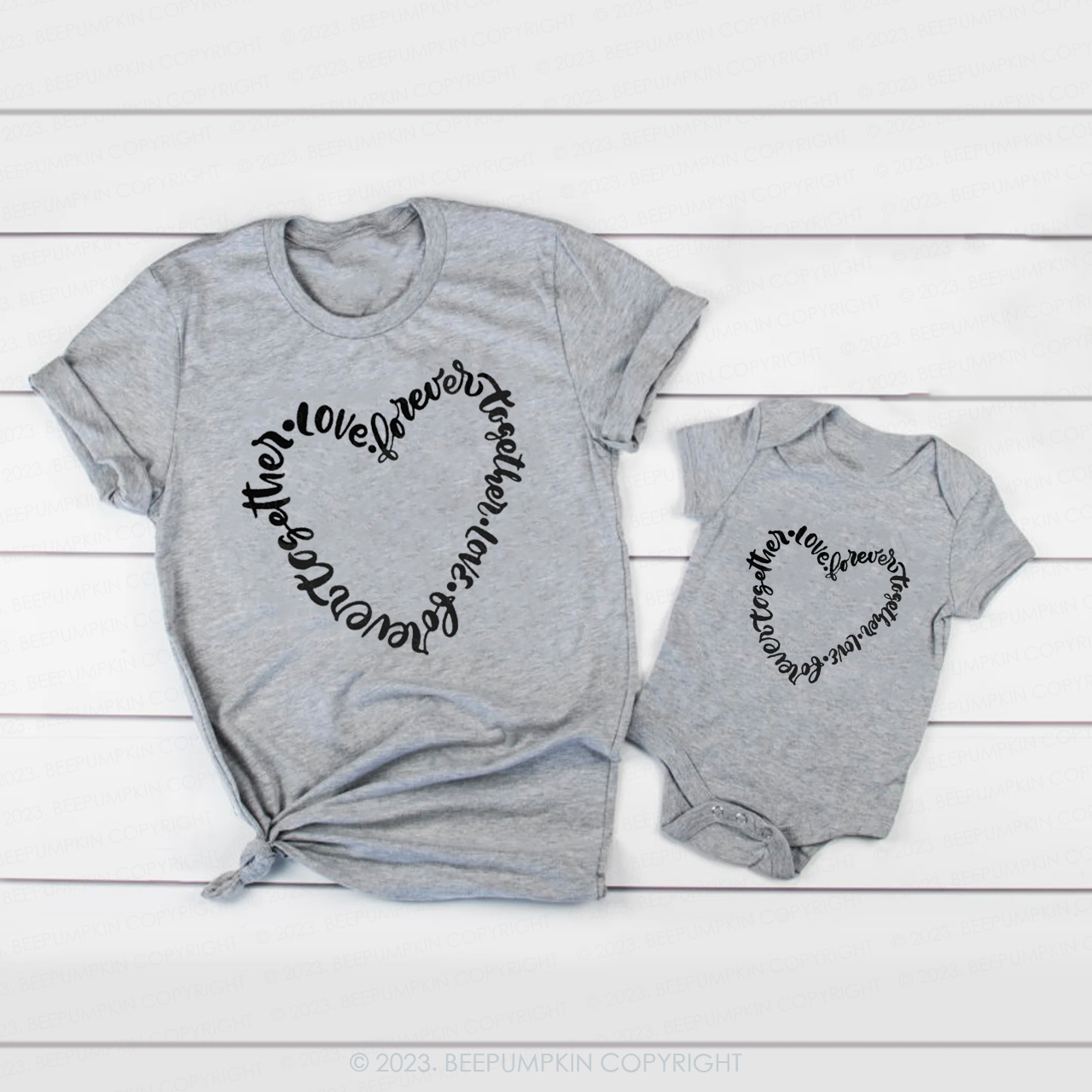 Love Forever Together Valentine Family Matching Shirts