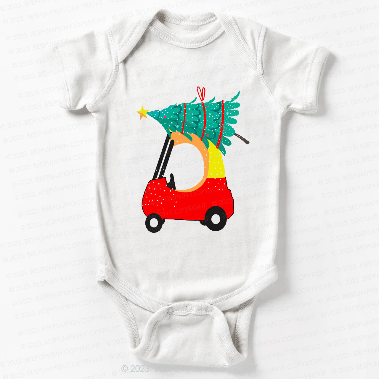 Q-version Convertible Carrying a Christmas Tree Bodysuit For Baby