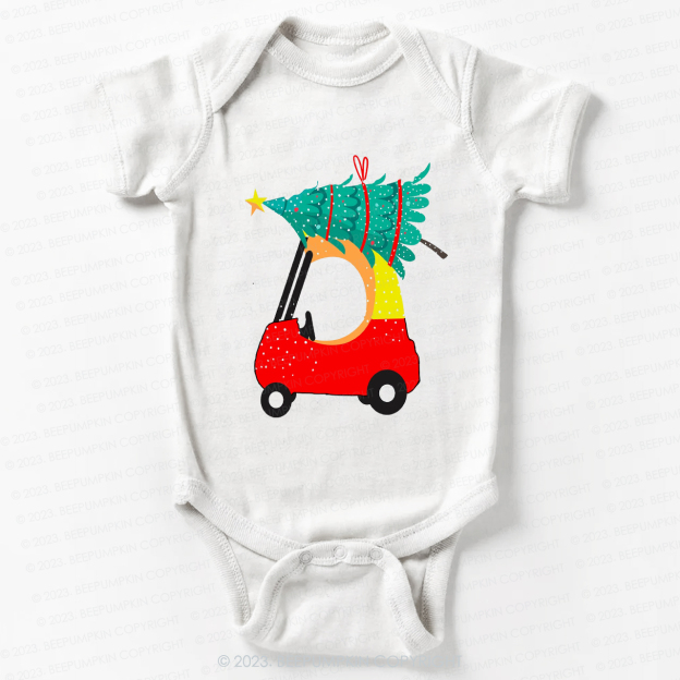 Q-version Convertible Carrying a Christmas Tree Bodysuit For Baby