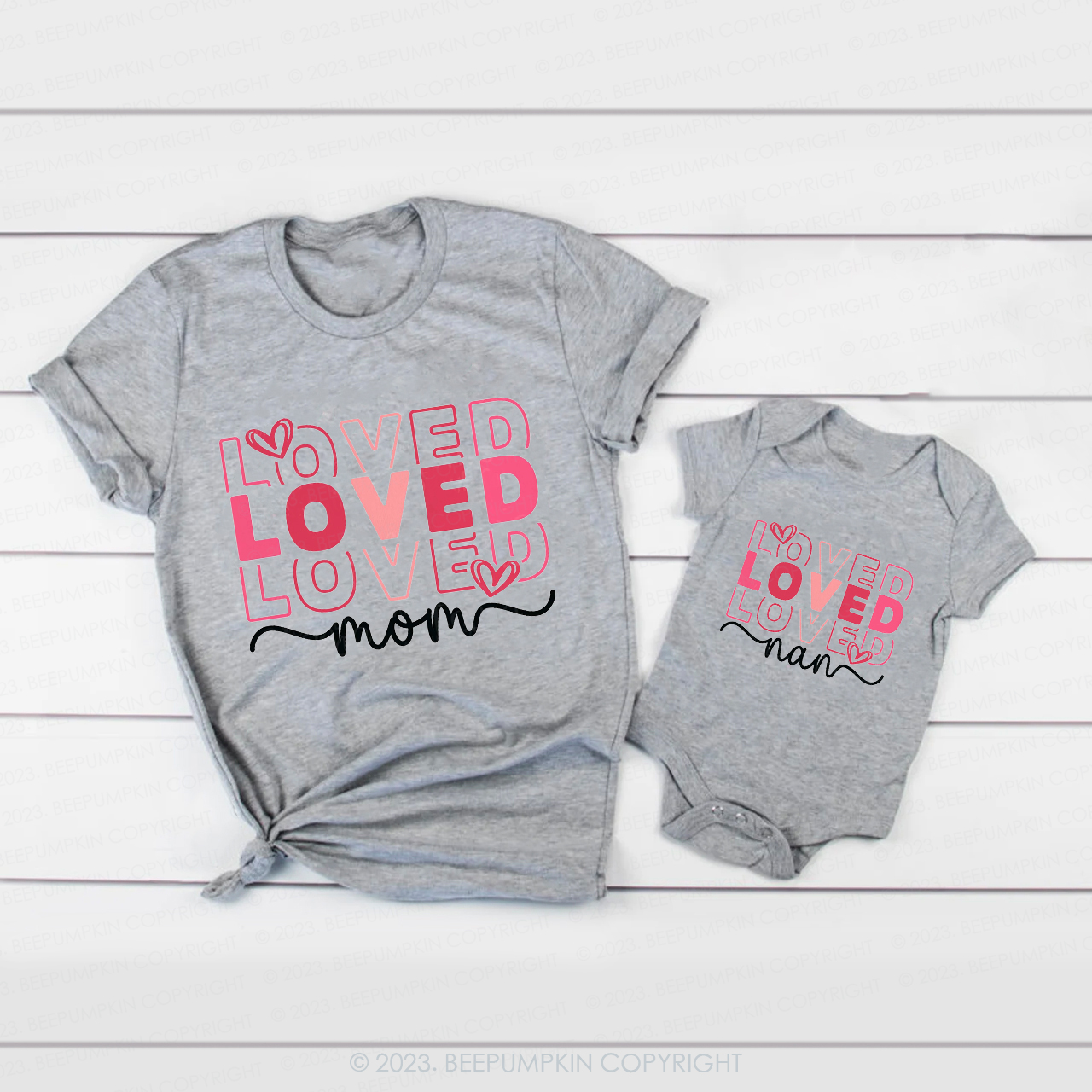 Loved Mom Valentine Family Matching Shirts