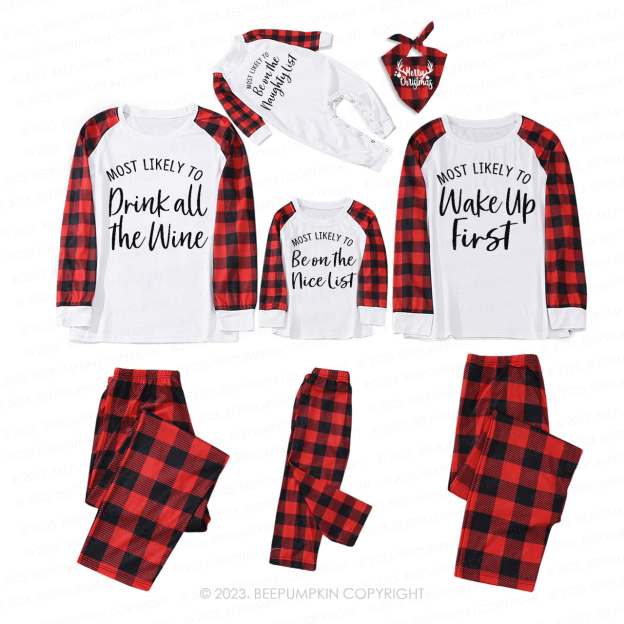 Most Likely To Funny Christmas Party Matching Pajamas