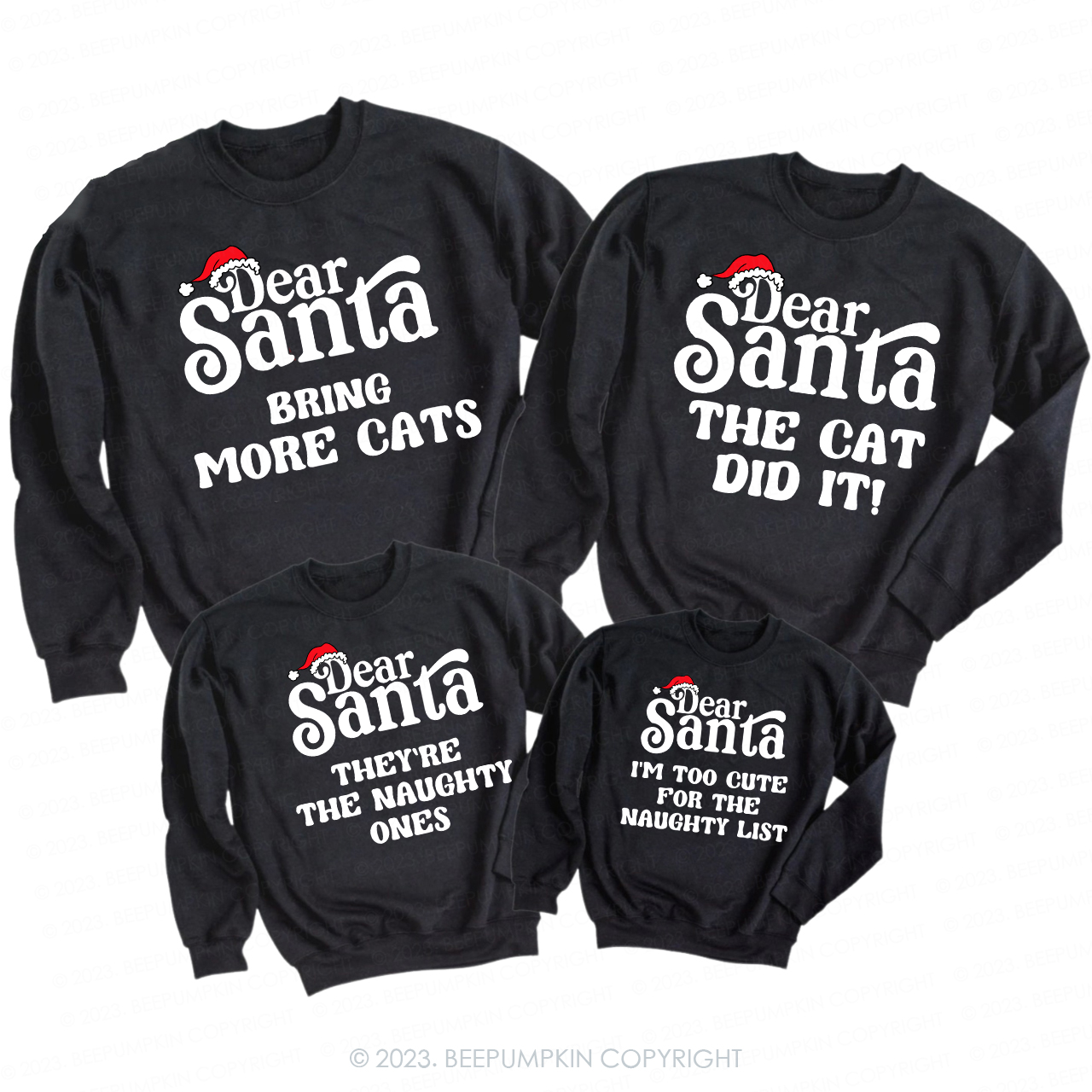 46 Quotes Dear Santa Christmas Family Matching Sweatshirts