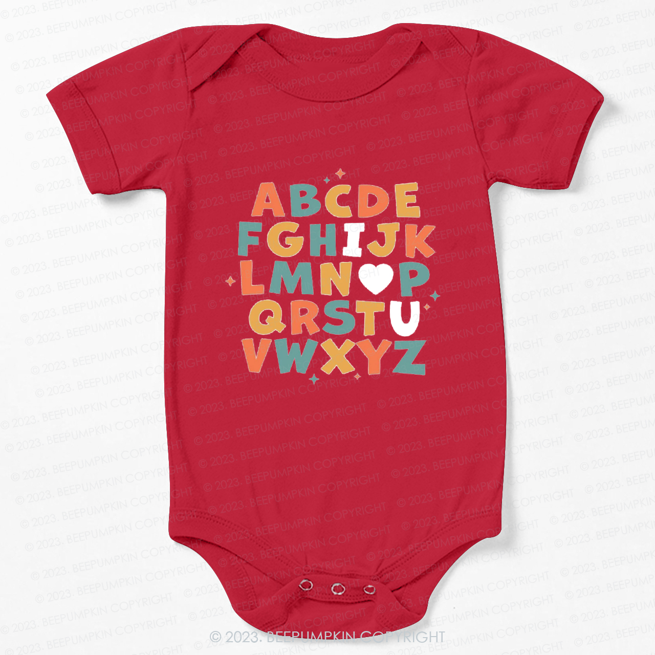 Alphabet I Love You Natural Bodysuit For Baby