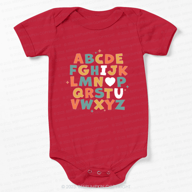 Alphabet I Love You Natural Bodysuit For Baby