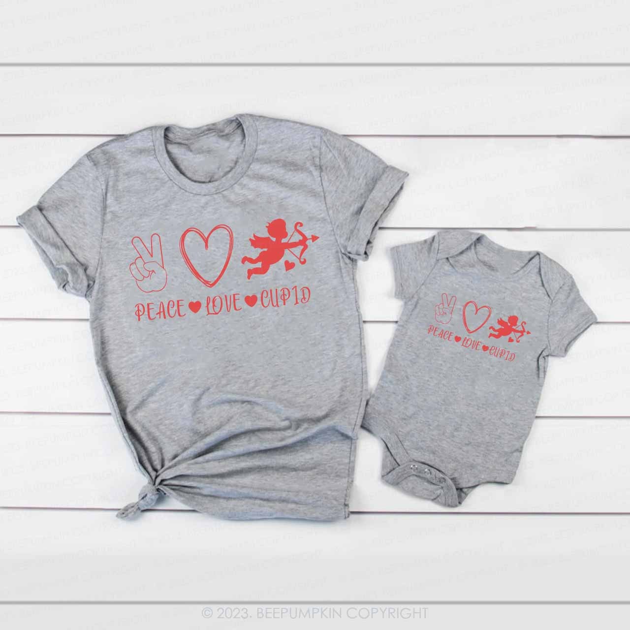 Peace Love Cupid Valentine's Day Family Matching Shirts