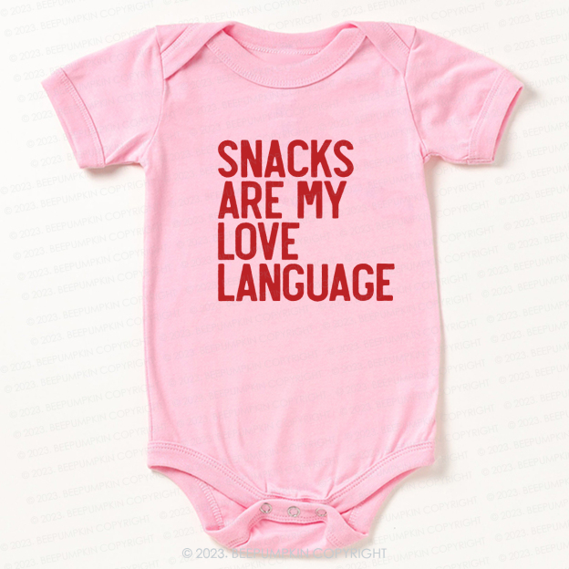 Snacks Are My Love Language Bodysuit For Baby
