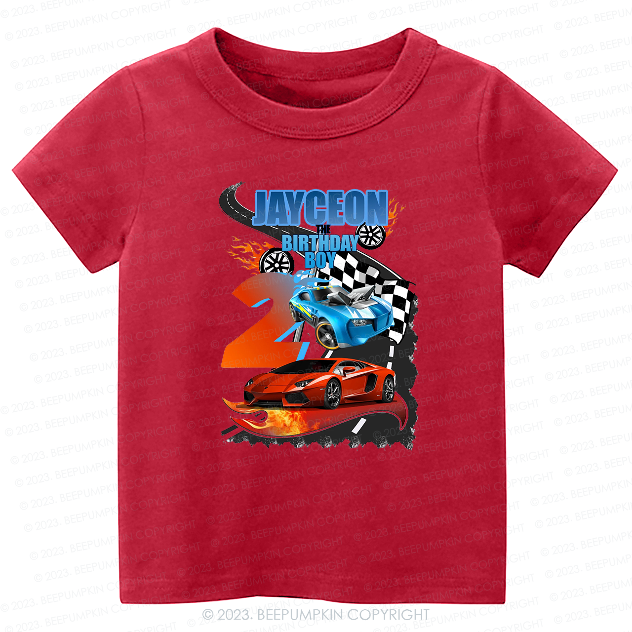 Personalized Birthday Boy Hot Wheels T-Shirt