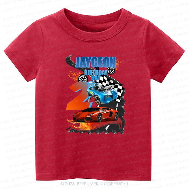 Personalized Birthday Boy Hot Wheels T-Shirt