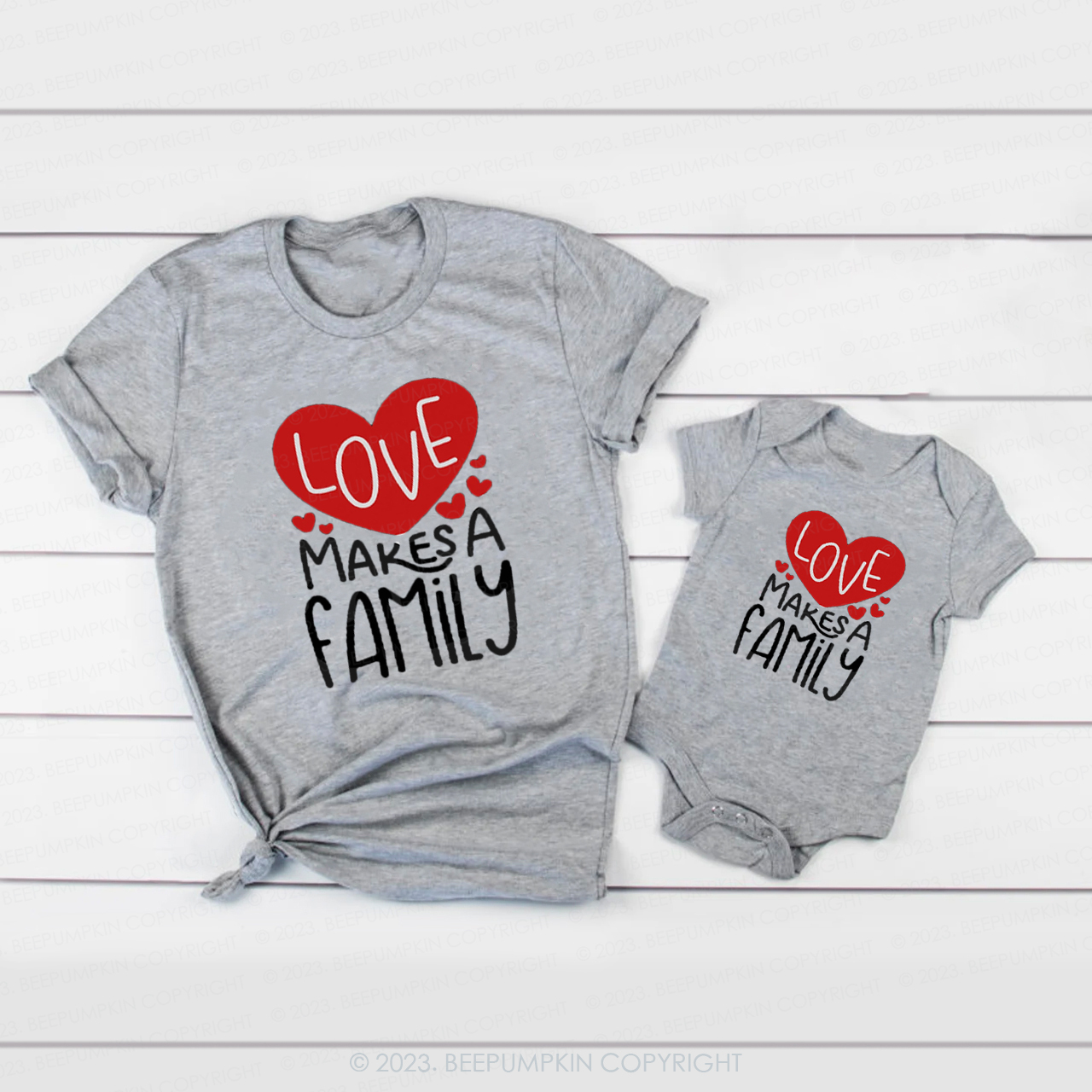 Love Makes A Family Valentines Matching Shirts
