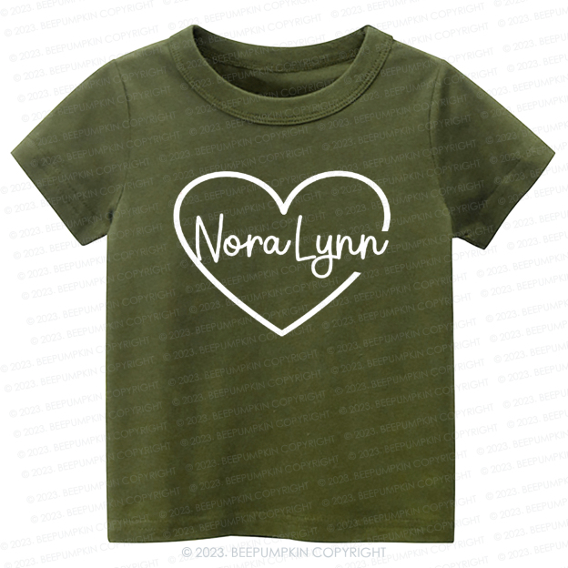 Personalized Name Heart Valentines Day -Toddler Tees