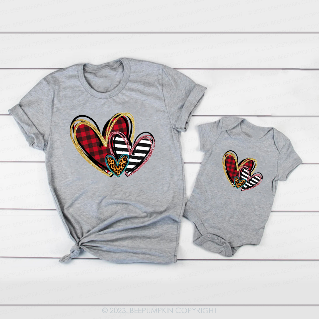 Leopard Love Heart Valentines Day Matching Shirts