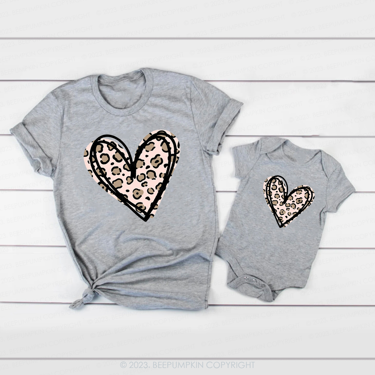 Cheetah Heart Valentines Day Matching Shirts