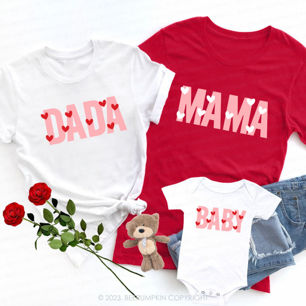 Personalized Love Hearts Valentines Day Shirts For Family