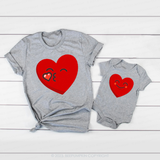 Heart Emoji Valentines Family Matching Shirts