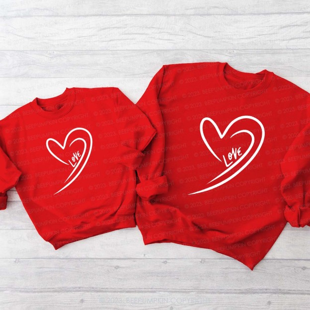 Cute Valentine's Family Matching Sweatshirt - Love Heart