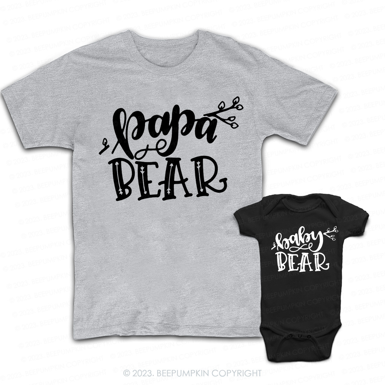 Papa Bear And Baby Bear Matching Dad& Me Shirts