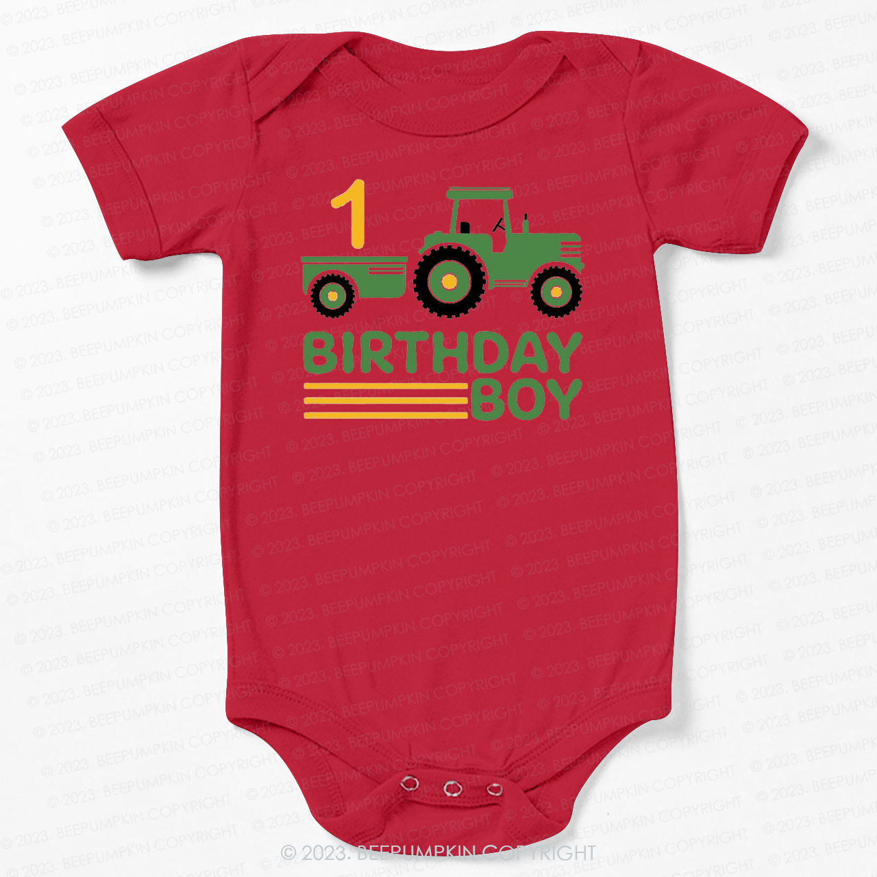 Boy Birthday Tractor Bodysuit For Baby