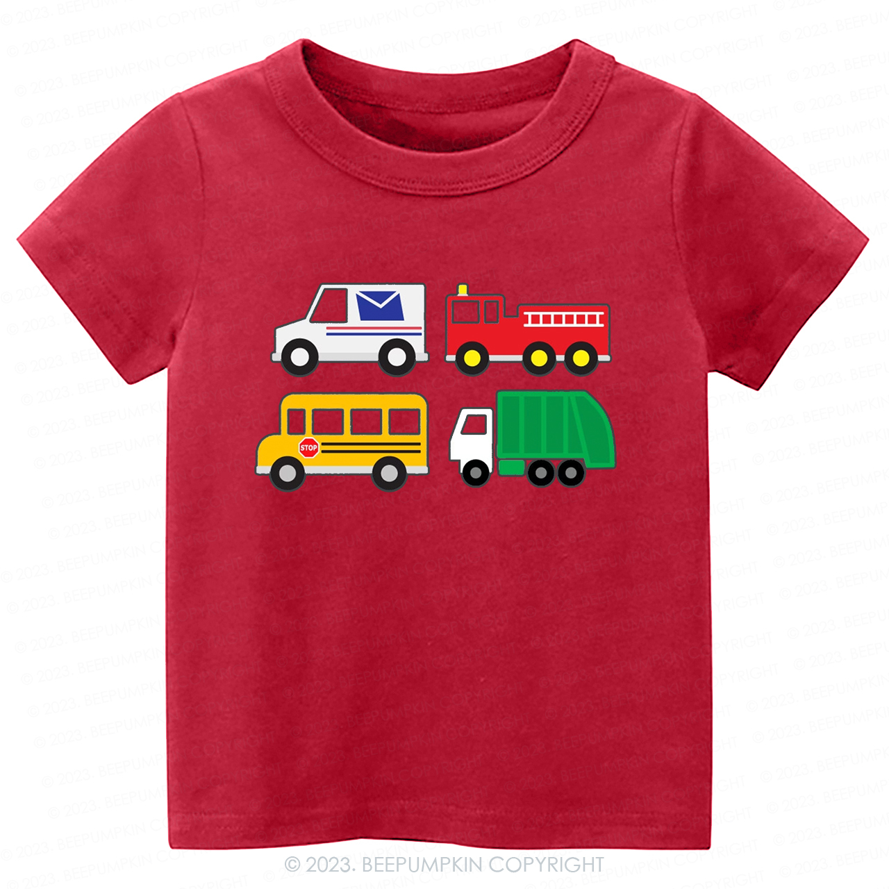 Busy Town Vehicles Firetruck -Toddler Tees