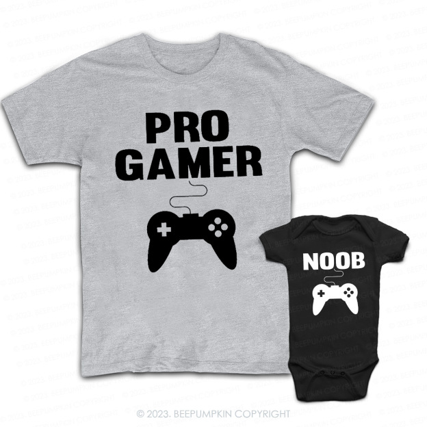 Pro Gamer Noob Matching Shirts For Dad&Me