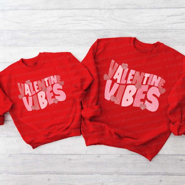 Retro Valentine Vibes Family Matching Sweatshirt