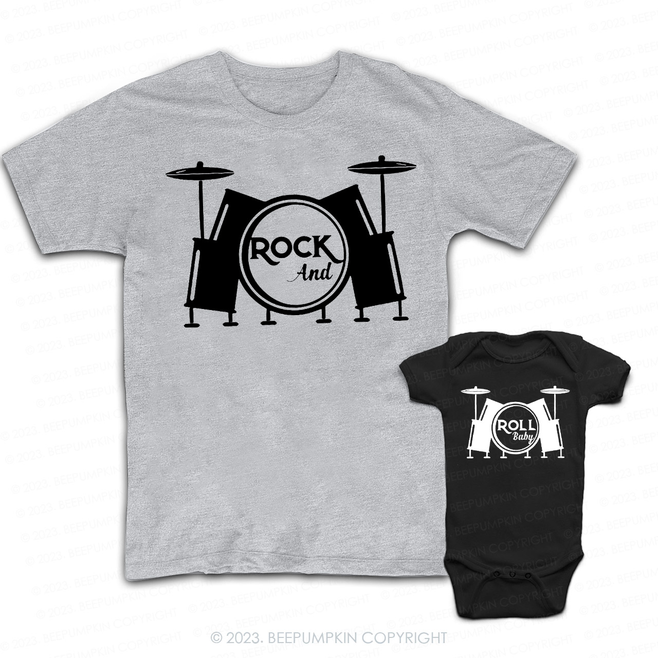 Rock Roll Matching T-Shirts For Dad&Me