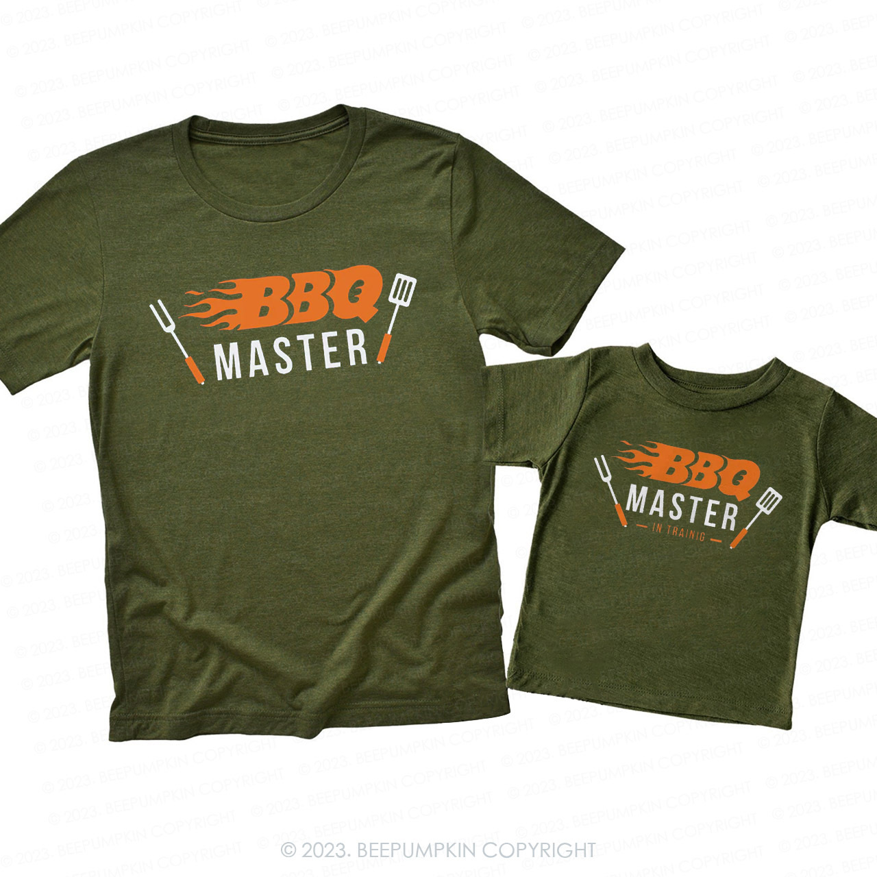 BBQ Master And BBQ Master In Training Matching T-Shirts For Dad&Me