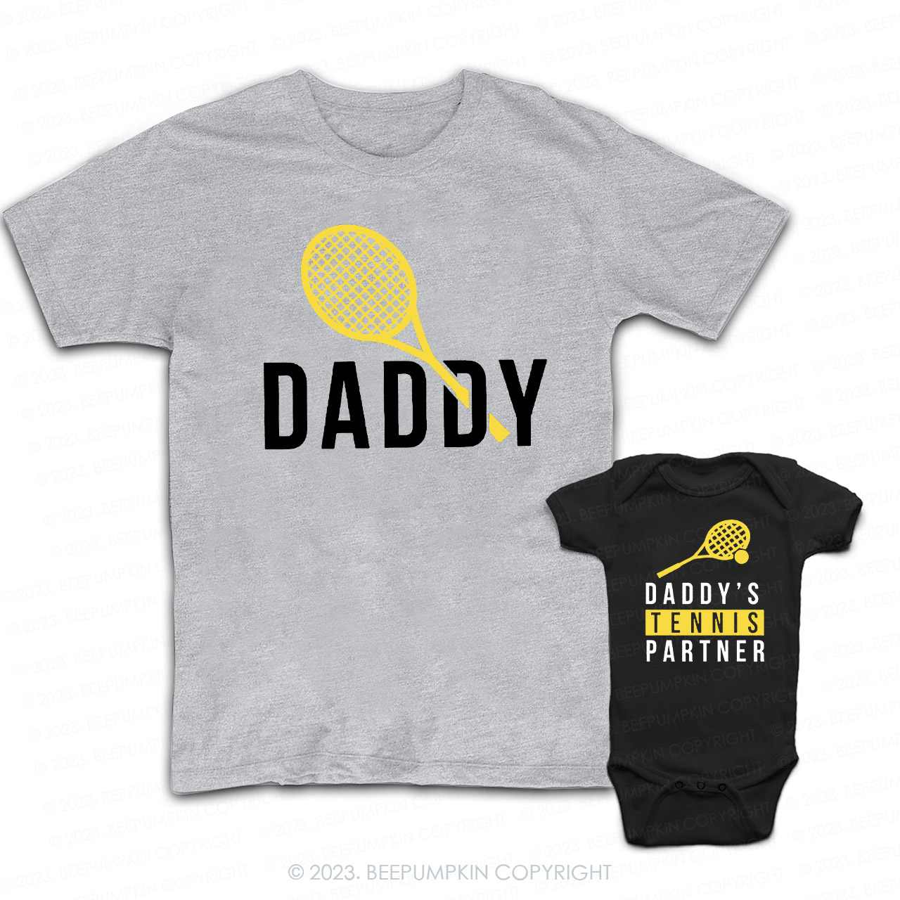 Daddy And Daddy's Tennis Partner Matching T-Shirts For Dad&Me