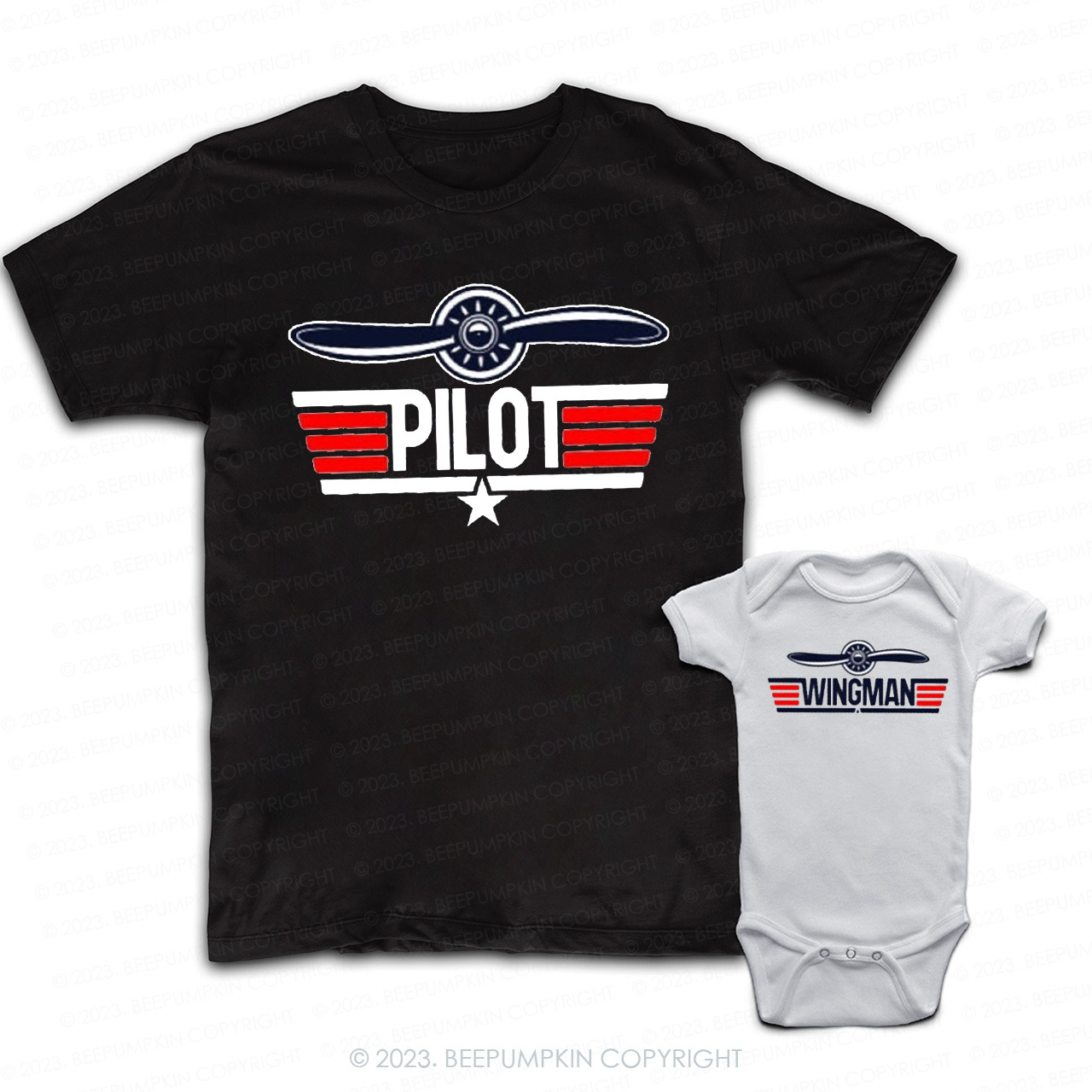 Daddy & Me Matching T-Shirts ?C WINGMAN PILOT