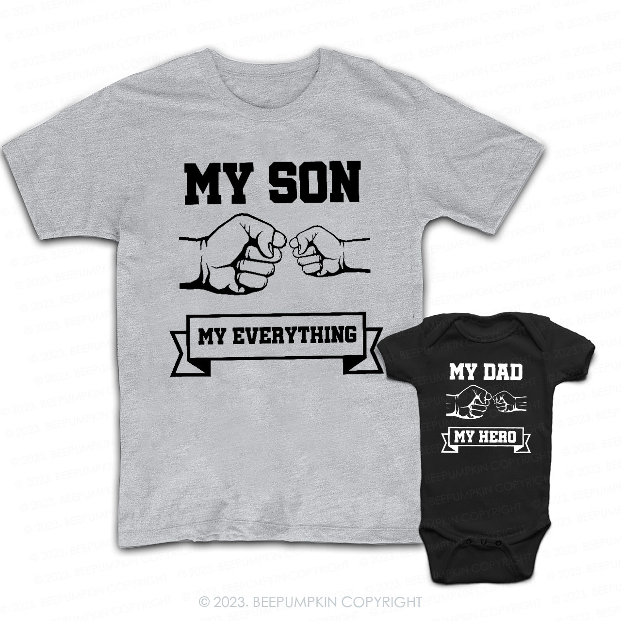 Dad & Me Matching T-Shirts –My Dad My Hero My Son My Everything