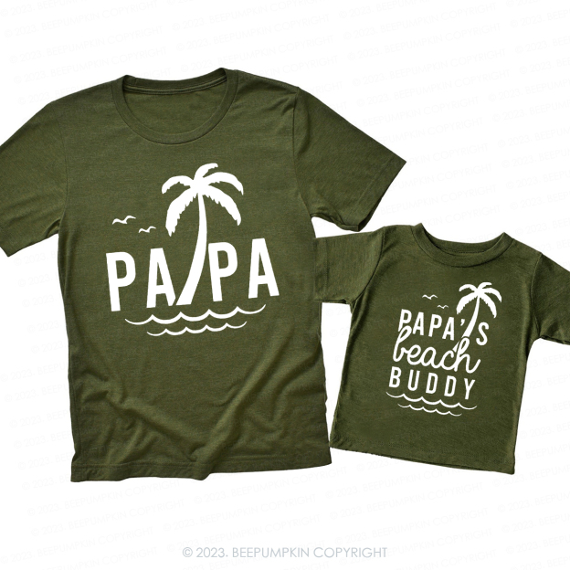 Papa And Papa's Beach Buddy Dad & Me Matching T-Shirts