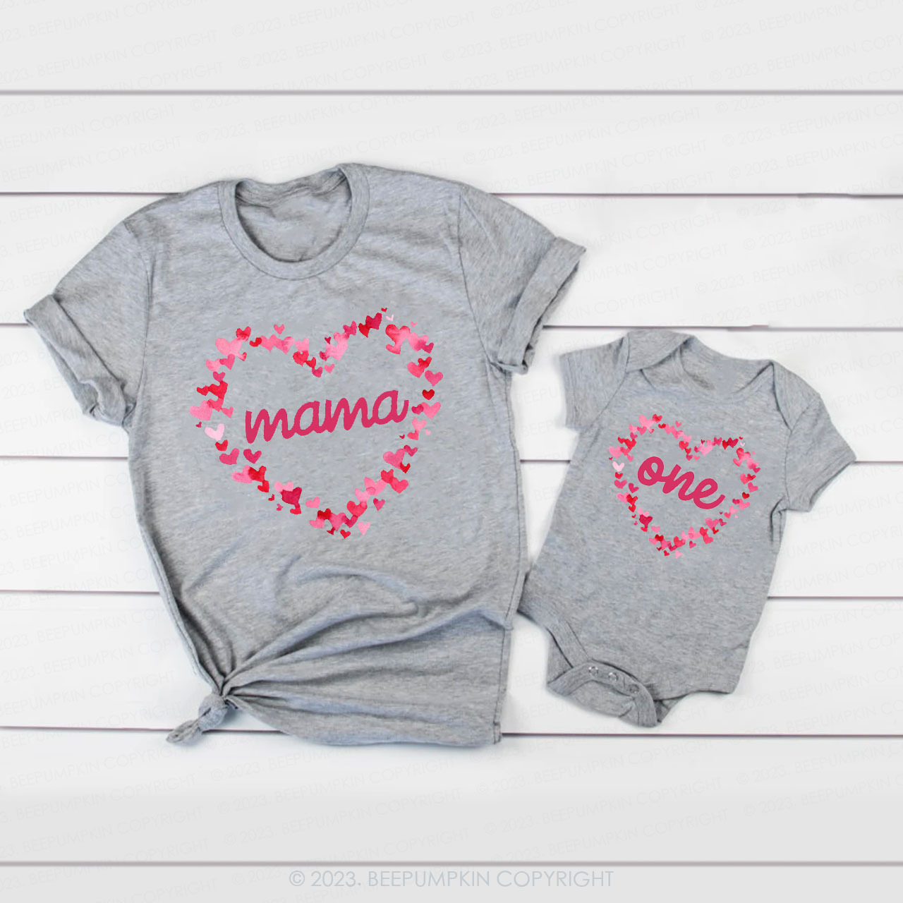 Flower Wreath Little Sweetheart  Matching Valentine‘s Shirts