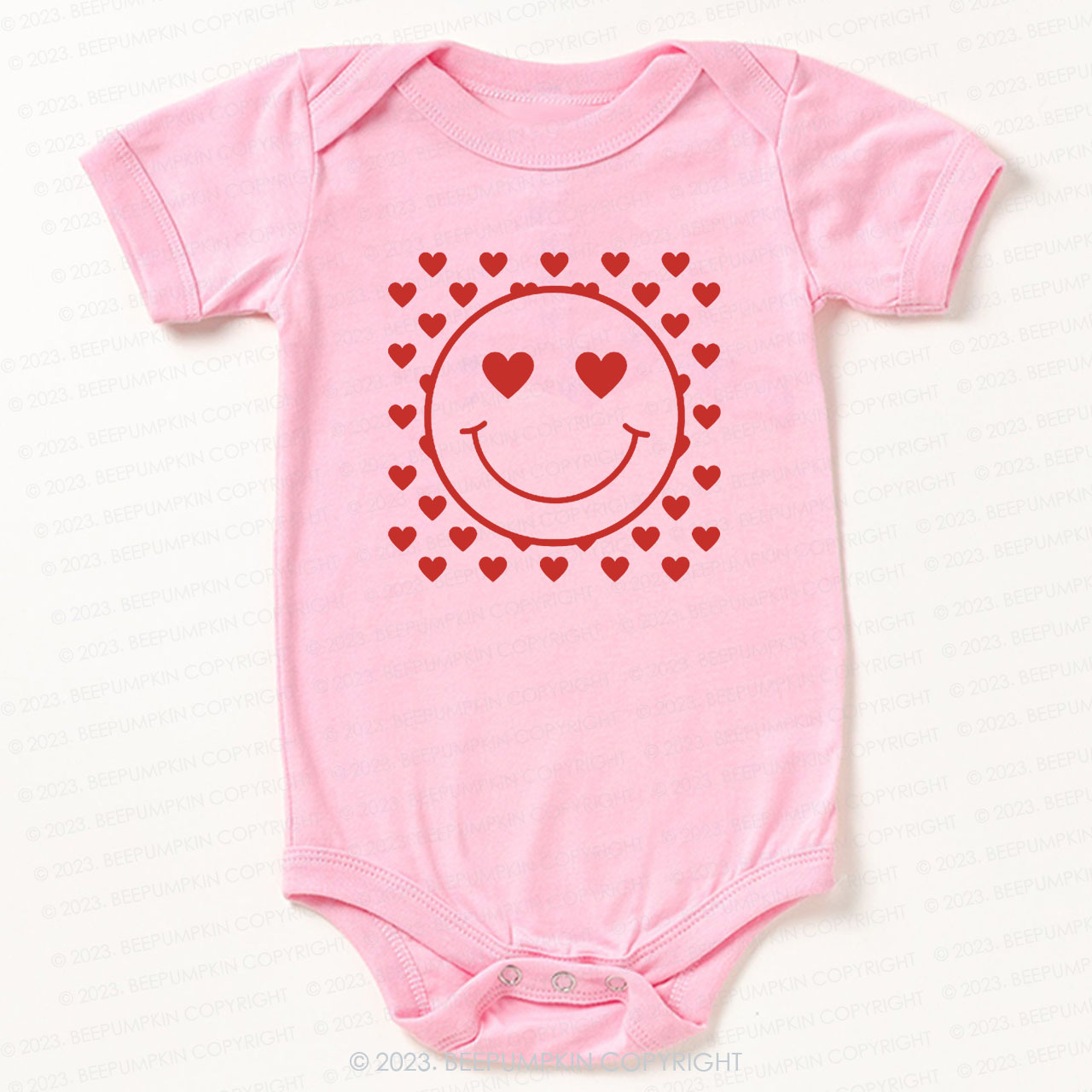 Love Smile Face Valentines Day Bodysuit For Baby