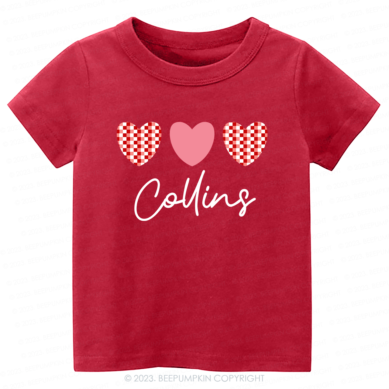 Plaid Heart Valentine's Day Kids Tees