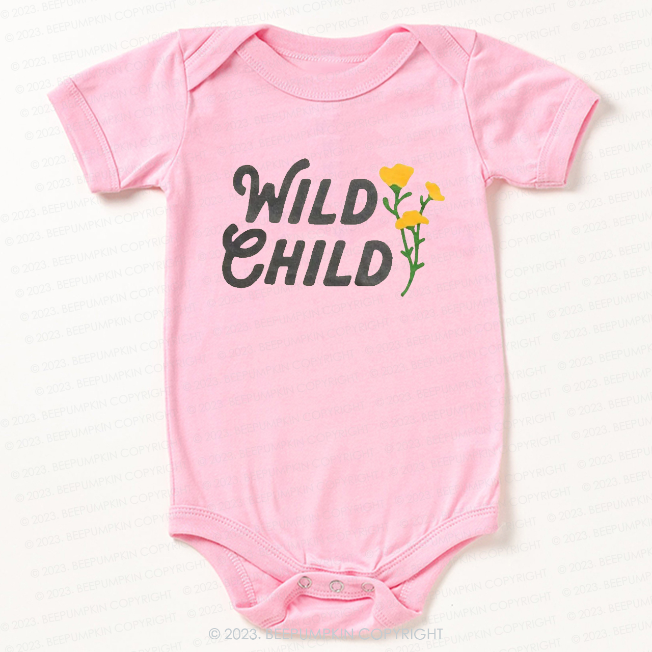 Wild Child Yellow Flowers  Bodysuit For Baby