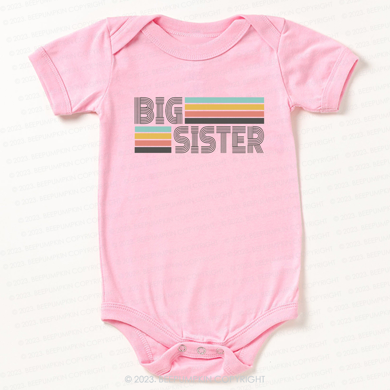 Retro Big Sister Vintage Natural Bodysuit For Baby