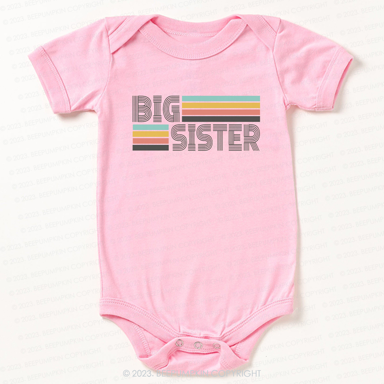 Retro Big Sister Vintage Natural Bodysuit For Baby
