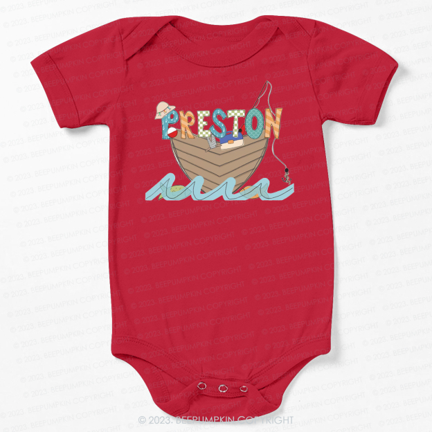Boat Flowing Water Fishing Bodysuit For Baby