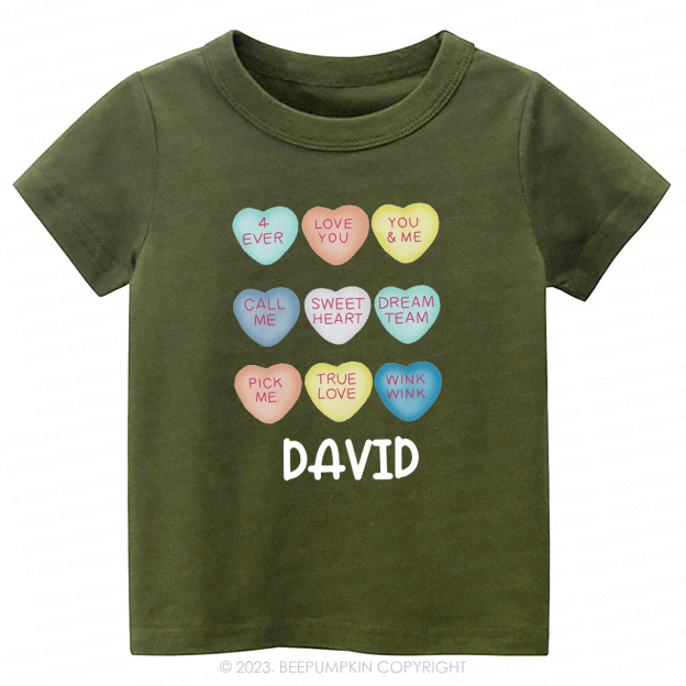 Personalized Colourful Valentine Heart -Toddler Tees