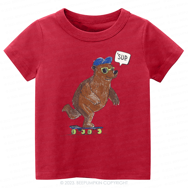 Skateboard Shoe Bear -Toddler Tees