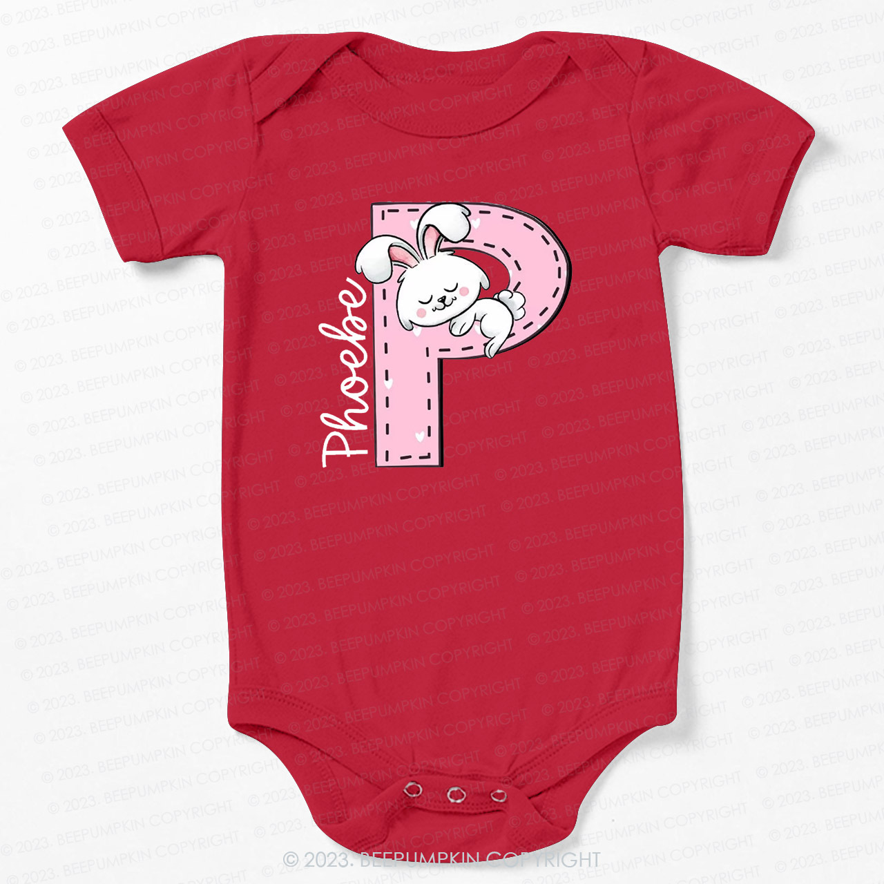 Custom Name Easter Bunny Bodysuit For Baby